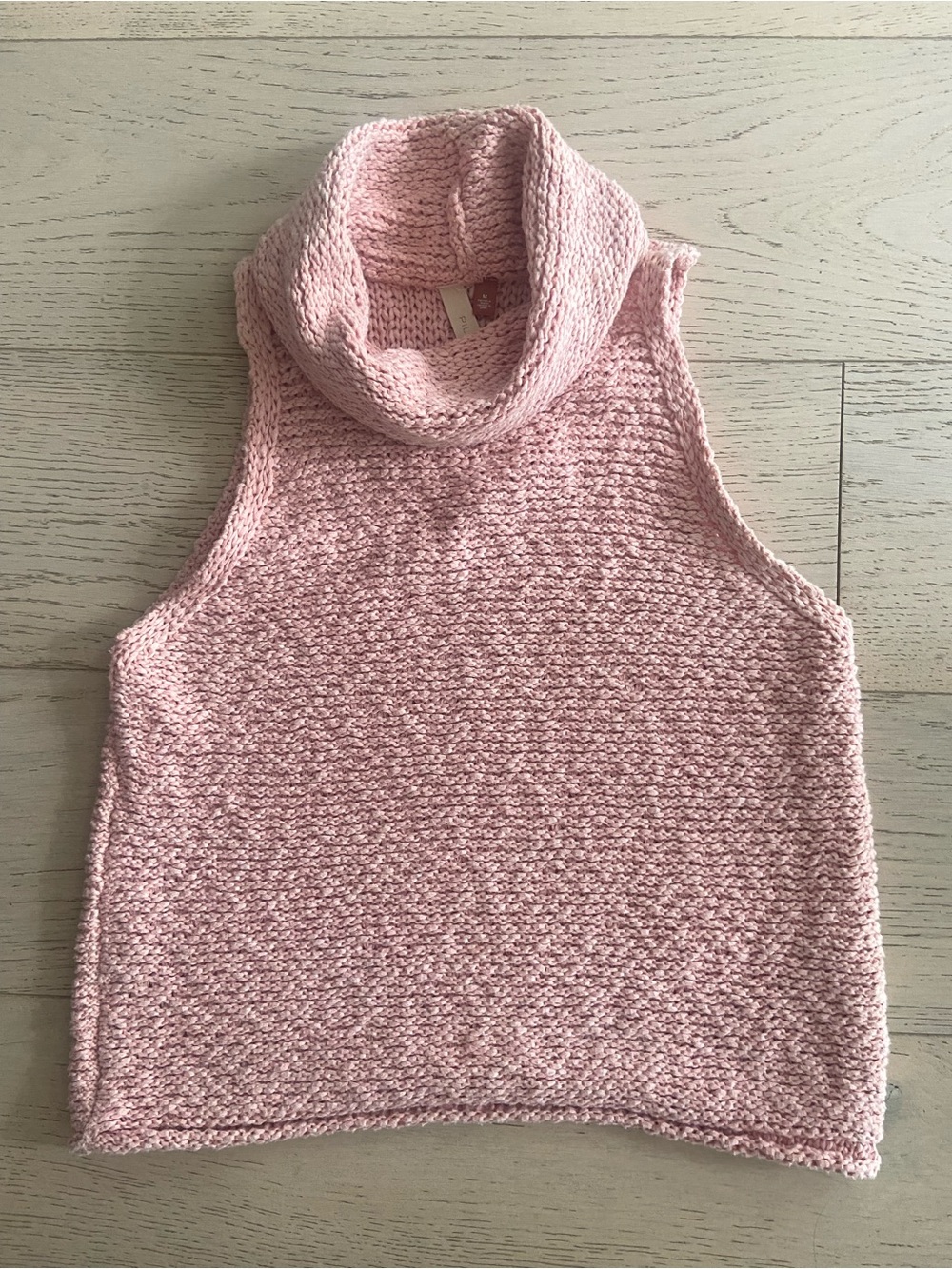 ANTHROPOLOGIE PILCRO Turtleneck Sweater Tank Small Peach Cotton Blend EUC - Picture 2 of 7